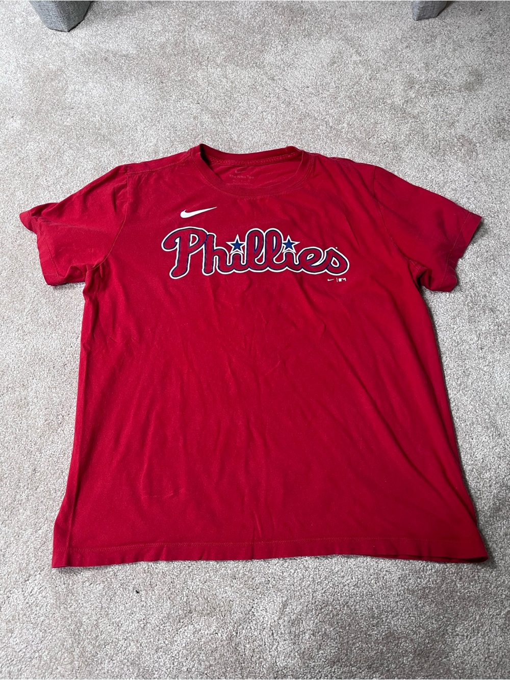 Nike MLB Red Phillies Script T-Shirt - Men's